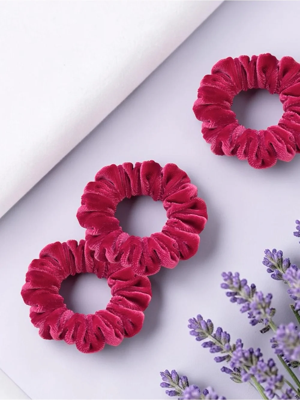 Velvet Scrunchie Set - Hot Pink Hair Accessories
